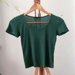 UO Truly Madly Deeply Green Crop Tee XS